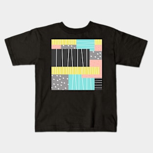 Dots And Stripes Abstract Art Kids T-Shirt